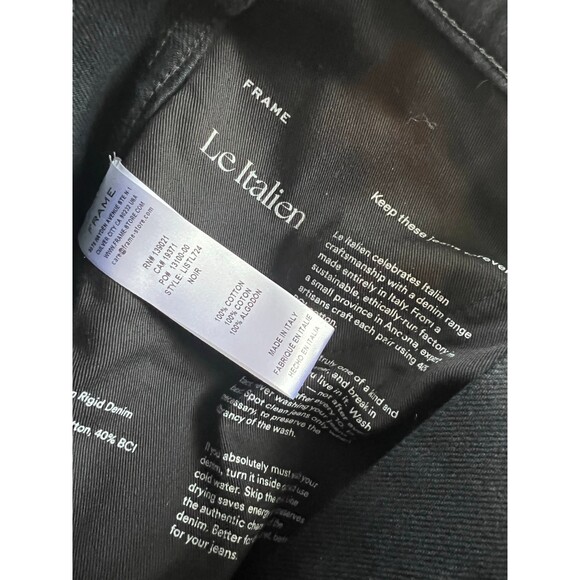 NWT Frame Le Italien True Straight Black Women's Jeans Size 26 - Picture 11 of 13